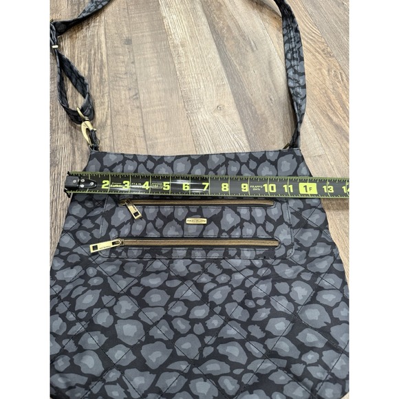 Travelon‎ Anti Theft RFID Purse Crossbody Gray Black Animal Print Shoulder Bag - Picture 9 of 11